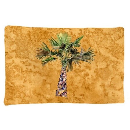 Carolines Treasures Carolines Treasures 8706PILLOWCASE Palm Tree On Gold Fabric Standard Pillowcase 8706PILLOWCASE